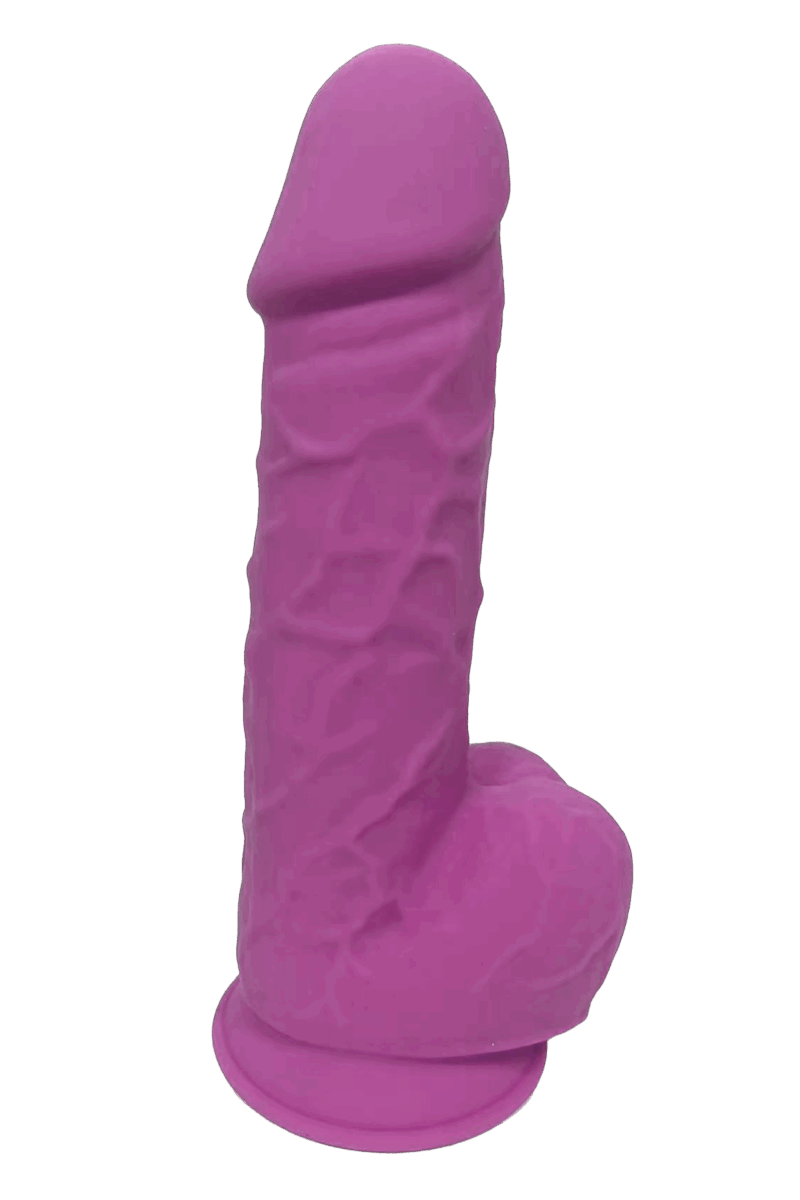 Premium Dildo med Balls Lilla 21cm - Billede 5