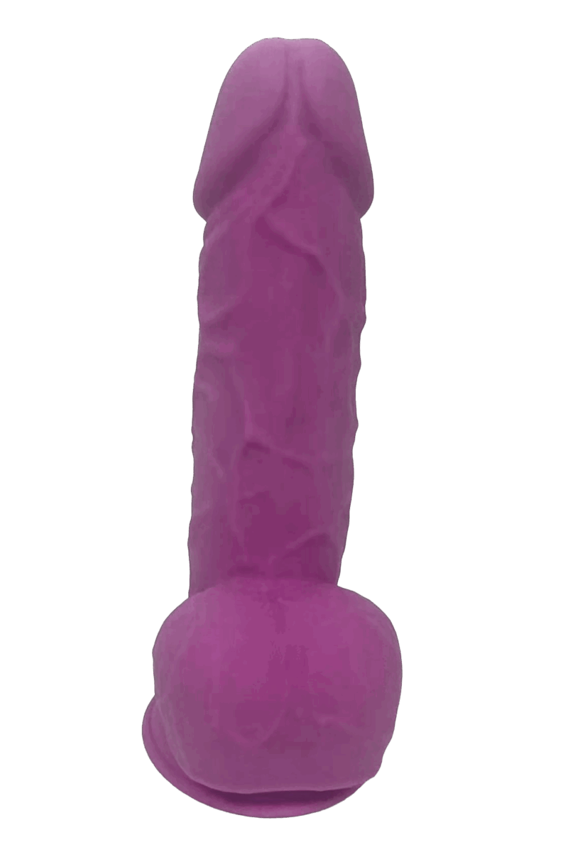 Premium Dildo med Balls Lilla 21cm - Billede 4