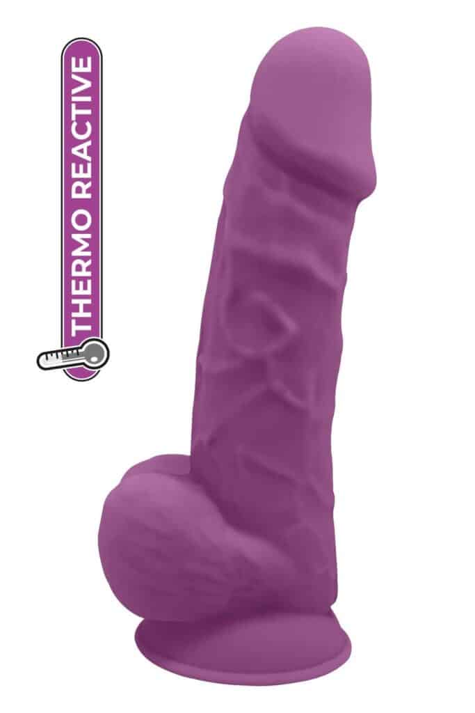 Premium Dildo med Balls Lilla 21cm