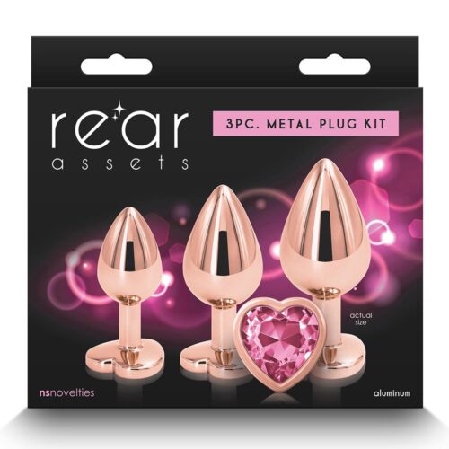 Gold Pink Heart anal trainer kit