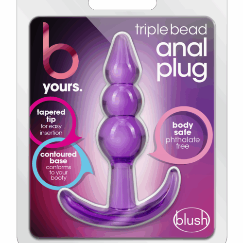 Triple Bead Anal Plug Purple