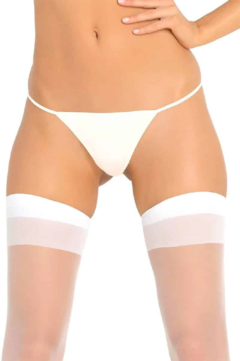 Sheer Thigh High White - Billede 2