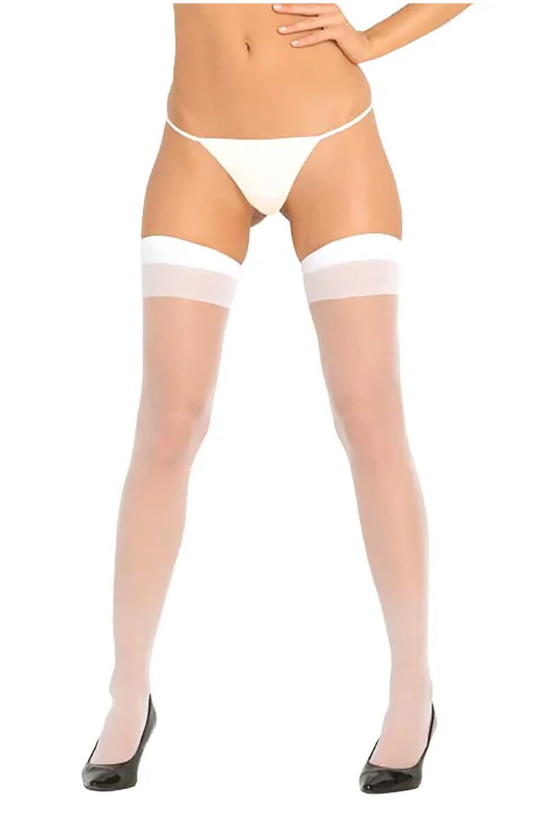 Sheer Thigh High White - Billede 5