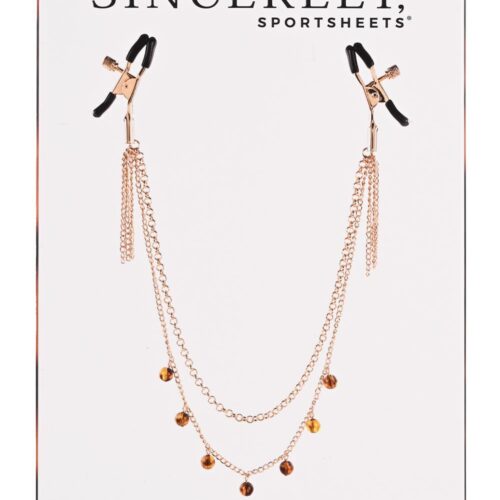 Amber Chained Nipple Clamps