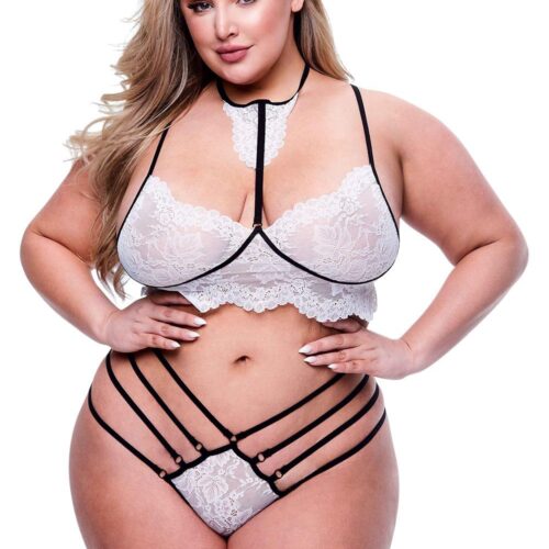 Strappy Lace Bra Panty 2Pc