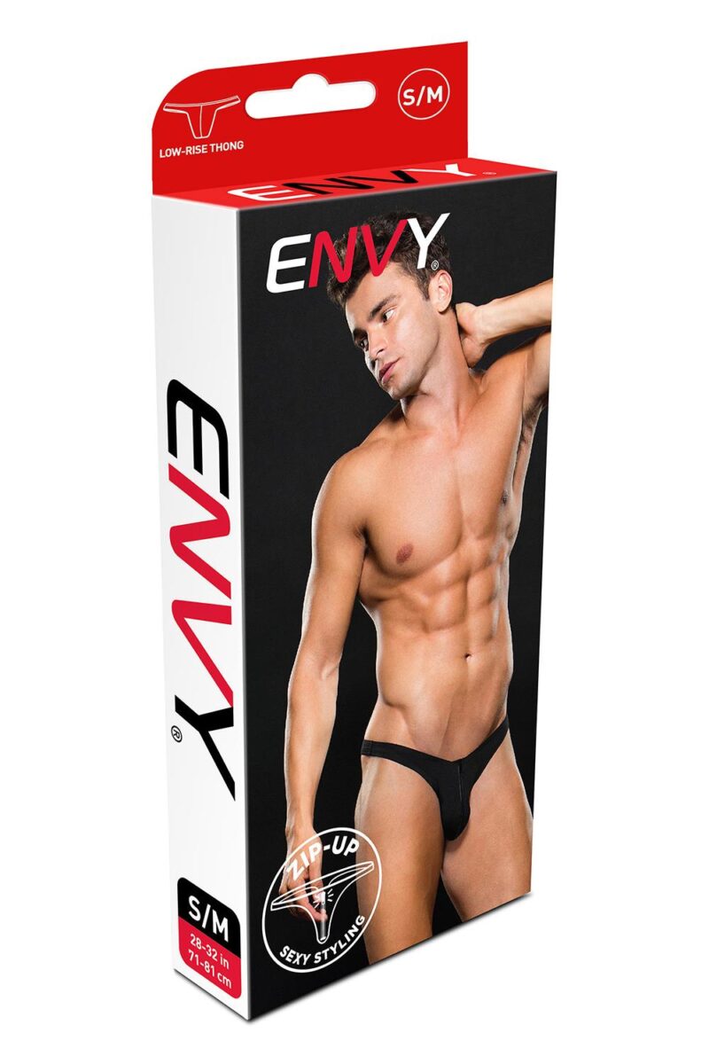 Microfiber Lowrise Zip Thong M/L - L/XL - Image 3