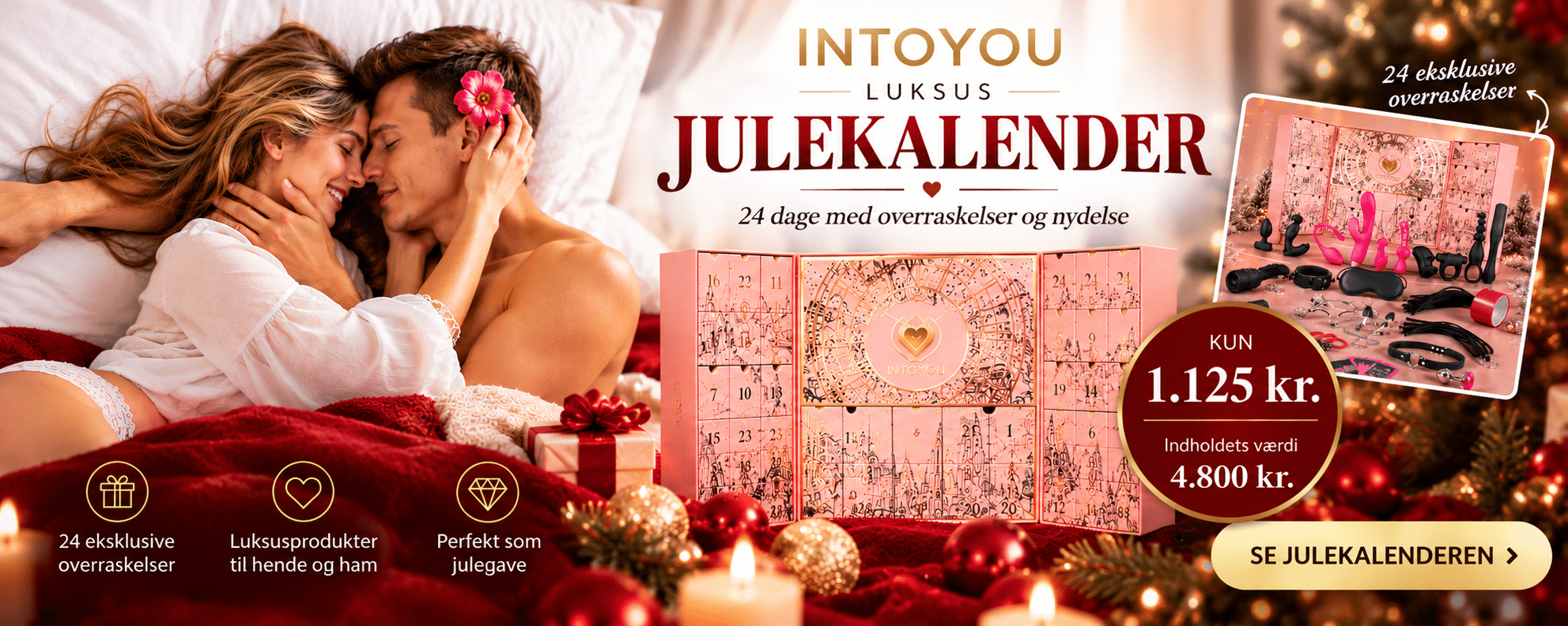 Luksuriøs adventskalender med juleoverraskelser
