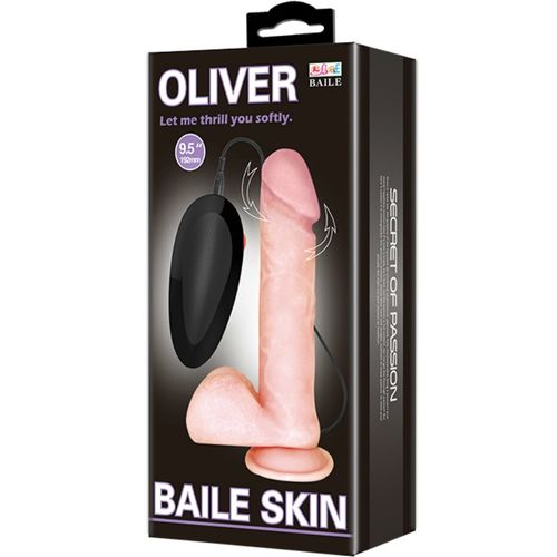 Dildo med Vibrator og Rotation 20CM